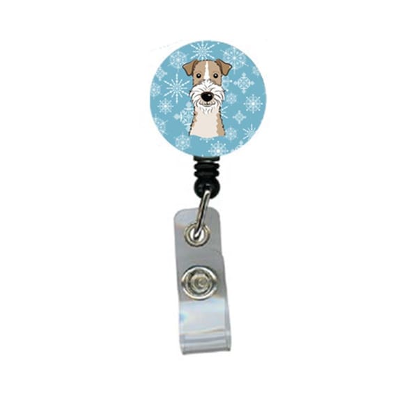 Teacher&Aposs Aid Snowflake Wire Haired Fox Terrier Retractable Badge Reel TE2929758 - main